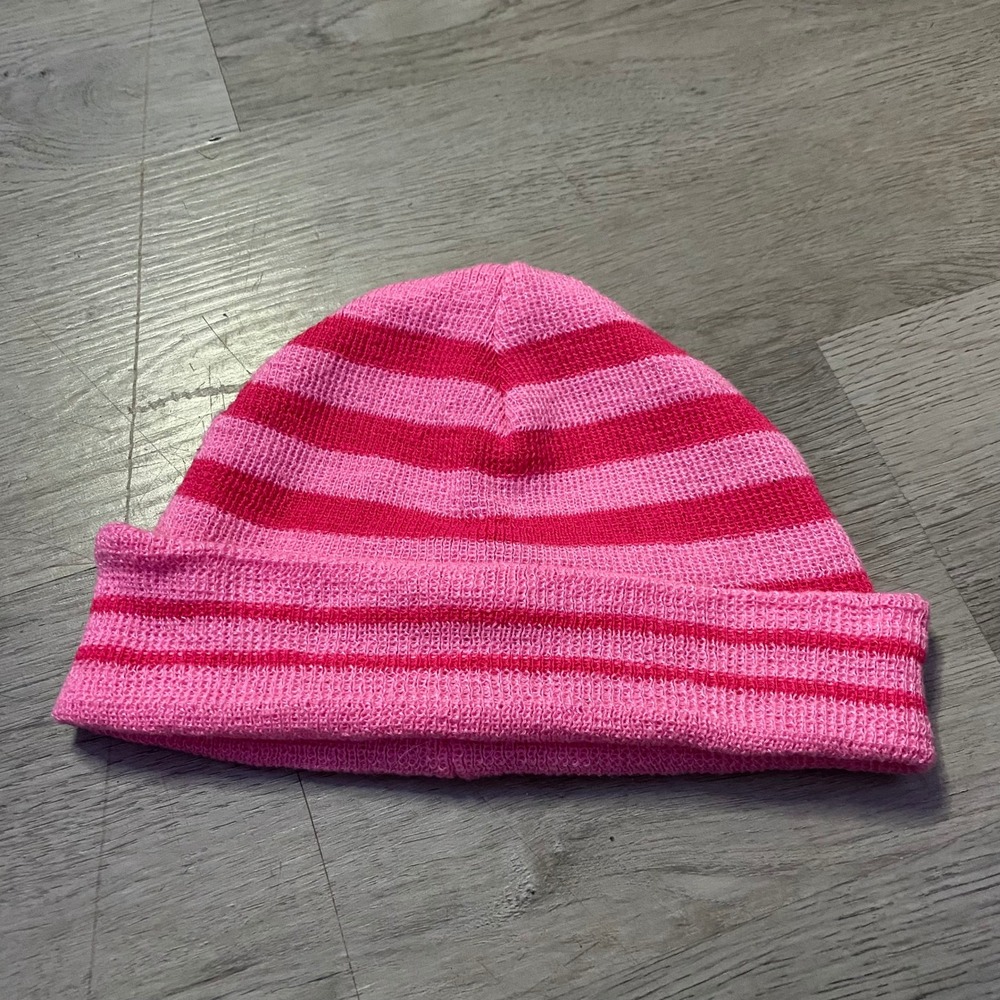 Double Nice Co Ltd Beanie Kids OS Pink Striped Cuffed Knit Hat